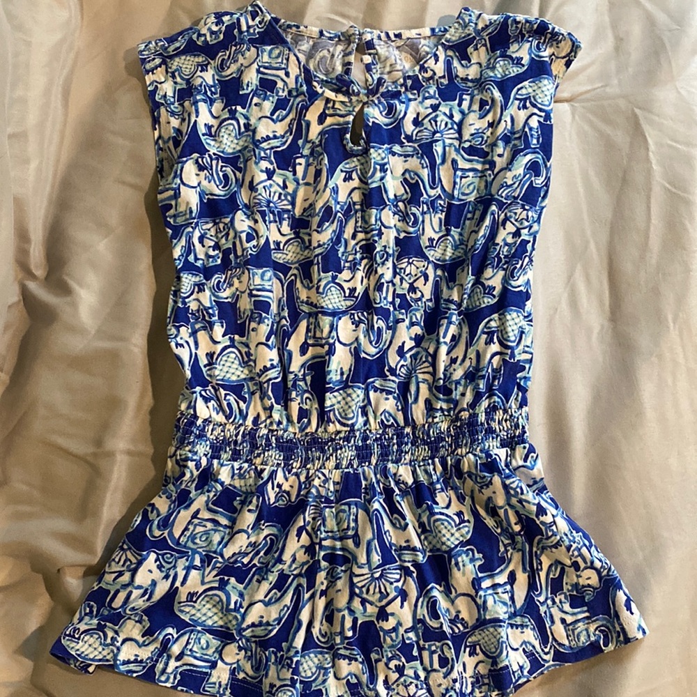 Lilly Pulitzer Elephant Pattern size small (4-5) Romper